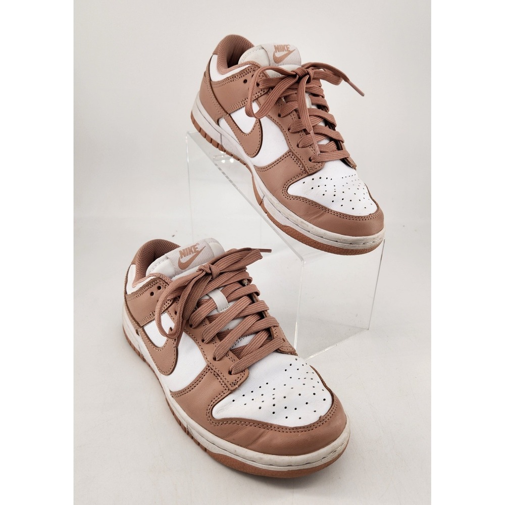Nike Dunk Low Sneakers Womens 7 Rose Whisper‎ White DD1503-118 Leather Low Top